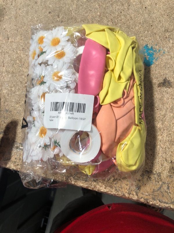 Photo 1 of B1ykin 165Pcs Daisy Groovy Balloon Arch Garland Kit Pink Orange Yellow White Latex Balloons & Petal Foil Balloons with Artificial Daisies Boho Theme Party Decor Supplies for Wedding Birthday