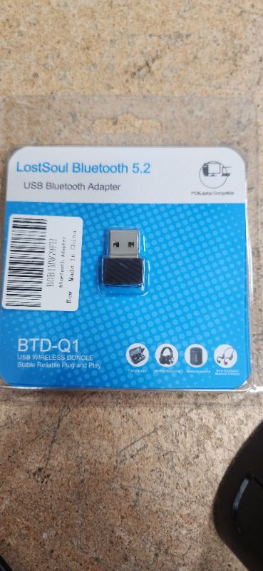 Photo 2 of Bluetooth Adapter for PC, 5.2 USB Mini Bluetooth Dongle Receiver Support Windows 10/8.1/8/7 Mac OS for Connecting Bluetooth Headphones Mouse Keyboard to PC Laptop Desktop - Plug and Play