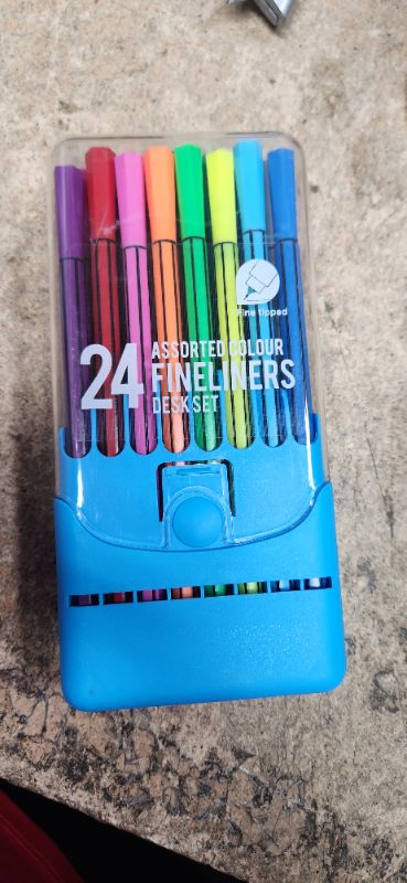 Photo 2 of YIZOCENGUO 24 Fineliner Color Pens, Set of 24 Fine Tip Markers with Color Packaging, 0.4mm Tips, Brilliant Assorted Colors for Journal Coloring, Drawing & Detailing (24 Colors)