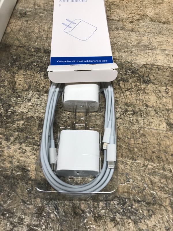 Photo 2 of iPhone 14 13 12 Fast Charger,?Apple MFi Certified? 2 Pack 20W PD USB C Wall Fast Charger Block Adapter with 2 Pack 6FT USB C to Lightning Cable for iPhone 14 13 12 11 Pro Max XR XS X,iPad,AirPods 2PACK Charger + 2PACK Lightning Cable