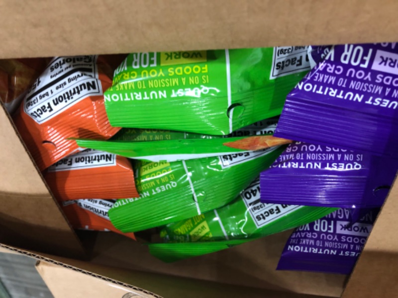 Photo 2 of **EXPIRES 01/04/2024** Quest Nutrition Tortilla Style Protein Chips Variety Pack, Chili Lime, Nacho Cheese, Loaded Taco, 1.1 Ounce (Pack of 12)
