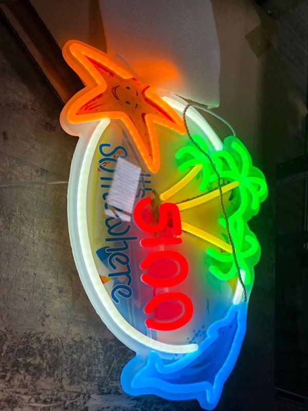 Photo 1 of 17x13 inch Long Vacation Neon Sign Art Wall Lights for Beer Bar Club Bedroom Hotel Pub Cafe Wedding Birthday Party Gifts Somewhere