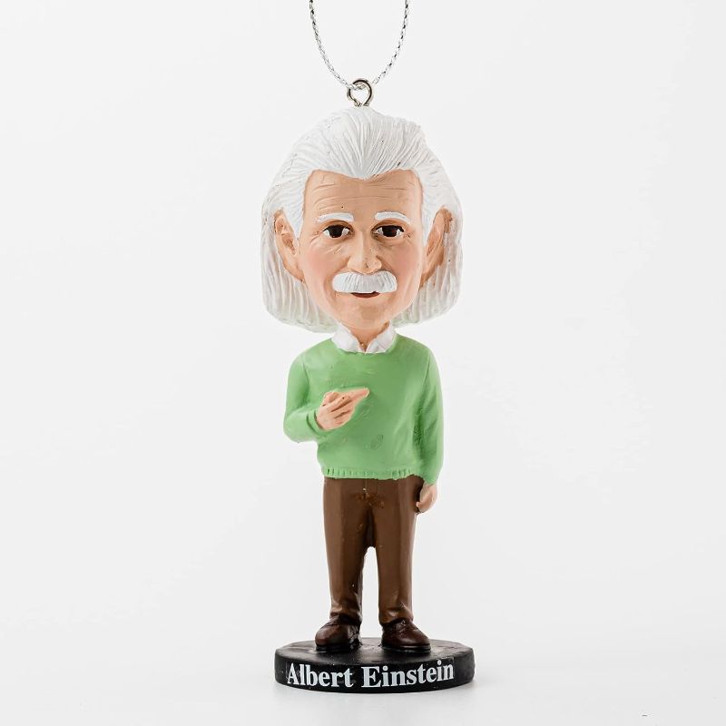 Photo 1 of (3PK BUNDLE) Redding Co 3 Inch Christmas Resin Hanging Holiday Tree X-Mas Ornament with Standing Base (Scientist Albert Einstein) 