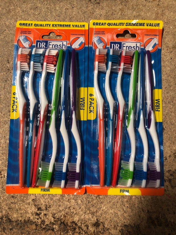 Photo 2 of 2 pack of Dr. Fresh 6 Pack Firm Toothbrushes