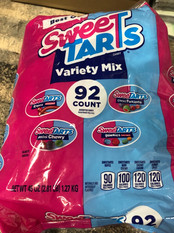 Photo 2 of **EXPIRES AUG2023**SweeTARTS Candy Best of Variety Pack, Summer Candy, Cherry Ropes, Mini Chewy, Chewy Fusions & Gummies, 92 Pieces, 45 ounce
