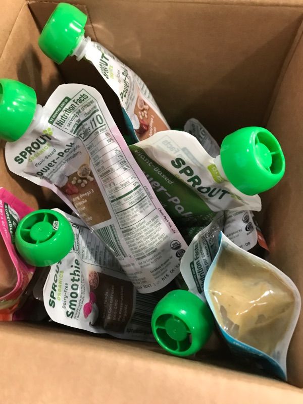 Photo 1 of 12/14/23**Sprout Organic Baby Food, Stage 4 Toddler Pouches, 8 Flavor Power Pak and Smoothie Sampler, 4 Oz Purees 12 Count (Pack of 1)