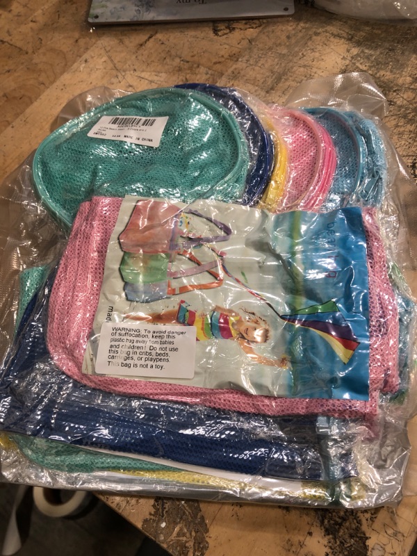 Photo 1 of 10 Pcs Beach Mesh Bag Adjustable Shell Bag Colorful Beach Bag Storage Seashell Bag Shell Collecting Bags with Zipper for Kids Adult Travel Toys Picking Up Accessories, 5 Colors and 2 Styles