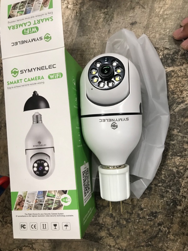 Photo 2 of SYMYNELEC Light Security Camera, 1080P Wireless WiFi Smart Home Security Camera with Floodlight Night Vision Human Motion Detection Alarm Remote Access Indoor (TF Card Not Included)