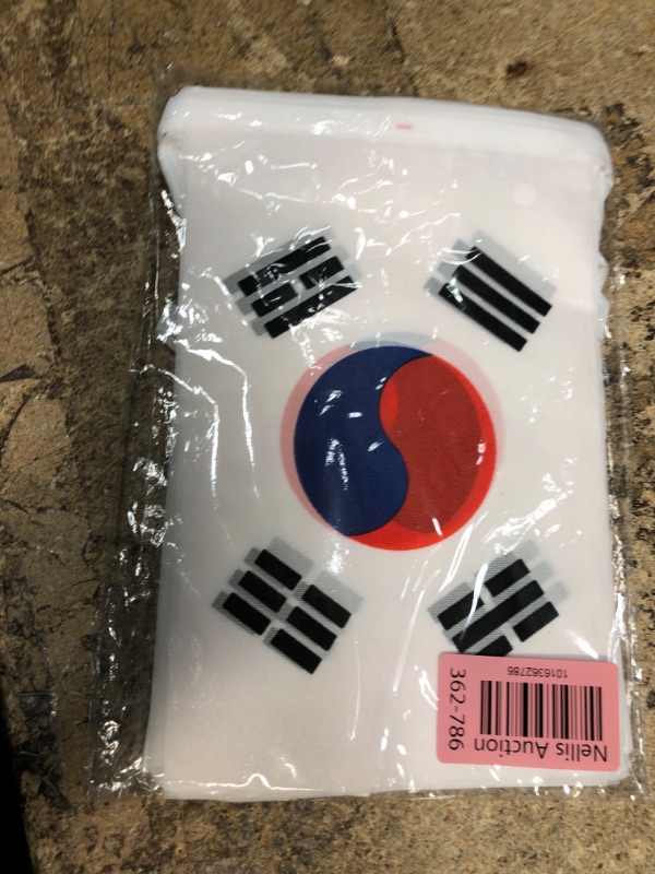 Photo 2 of 32FT South Korea Flag, 30PCS Small South Korea Flags, 5*8in Double Sided South korean Banner, World Cup Flag, Vivid Color, Fade Proof(with 2PCS 4.7*2.6in Sticker)