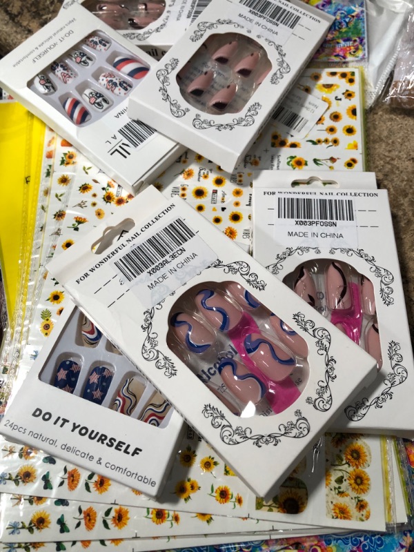 Photo 1 of 15 nail decal pks 5 press ons