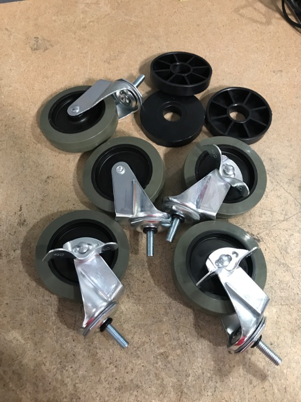 Photo 2 of 4 in. Industrial Casters with Bumper (4-Pack)