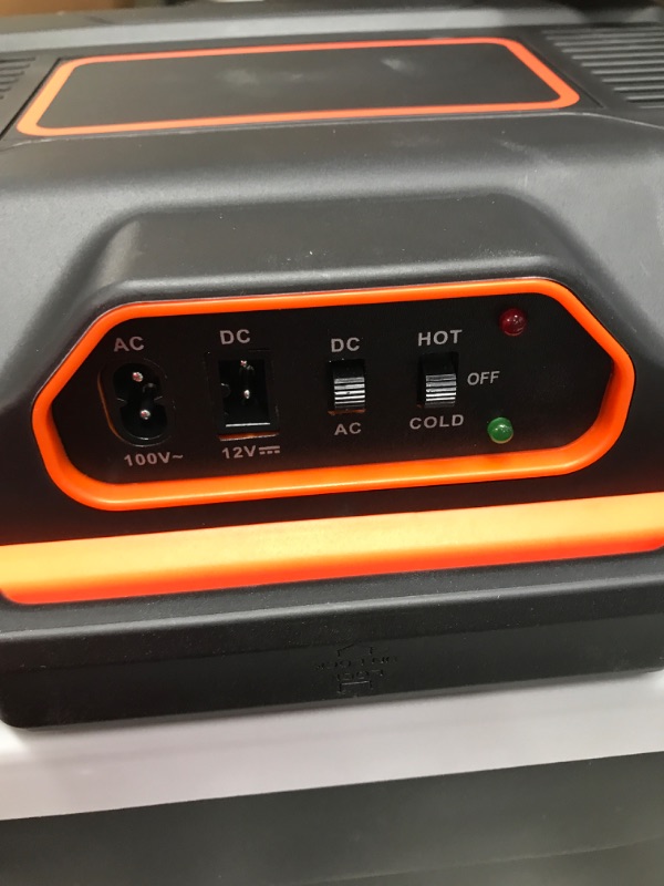 Photo 3 of ***UNABLE TO TEST*** AooDen Electric Car cooler and Warmer, 26 Quart Capacity, Thermoelectric Iceless Cooler for Travel, Camping, Vehicles, Truck, Home - 12V/24V DC and 120V AC (Black & Orange)