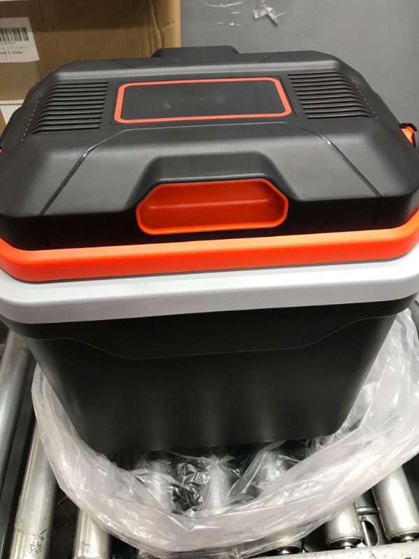 Photo 2 of ***UNABLE TO TEST*** AooDen Electric Car cooler and Warmer, 26 Quart Capacity, Thermoelectric Iceless Cooler for Travel, Camping, Vehicles, Truck, Home - 12V/24V DC and 120V AC (Black & Orange)