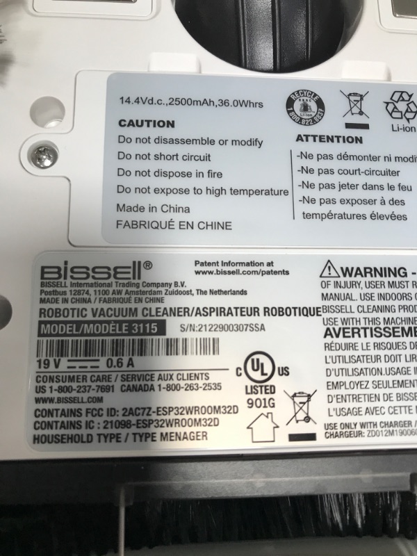 Photo 4 of ***POWERS ON*** Bissell SpinWave Hard Floor Expert Pet Robot, 2-in-1 Wet Mop and Dry Robot Vacuum, WiFi Connected with Structured Navigation, 3115 SpinWave Robot