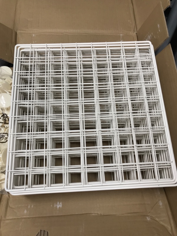 Photo 3 of Amazon Basics 6-Cube Wire Grid Storage Shelves, 14" x 14" Stackable Cubes, White 6 Cube White