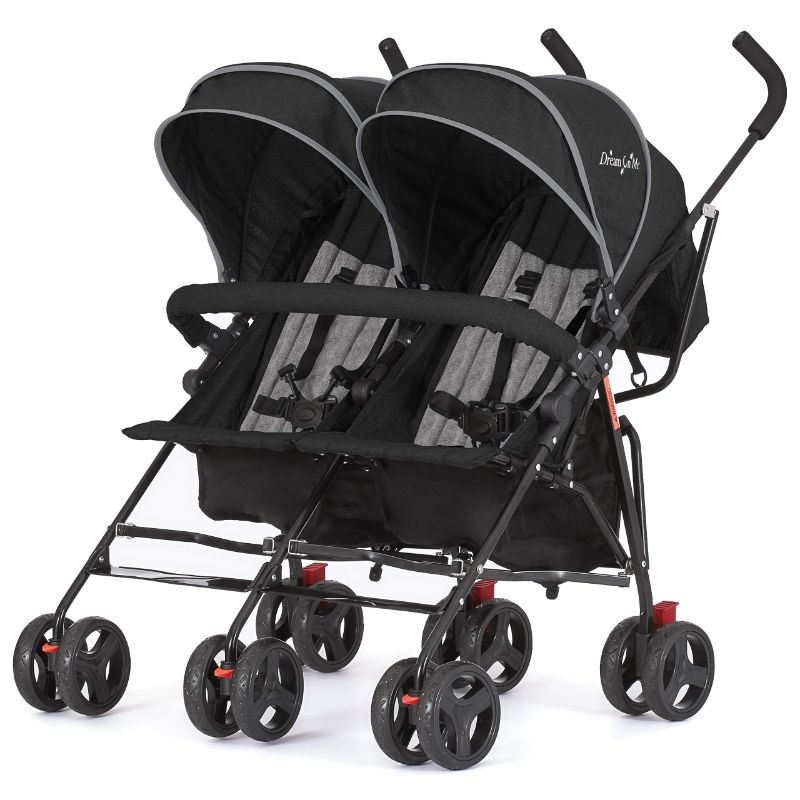 Photo 1 of Dream On Me Volgo Twin Umbrella Stroller, Black