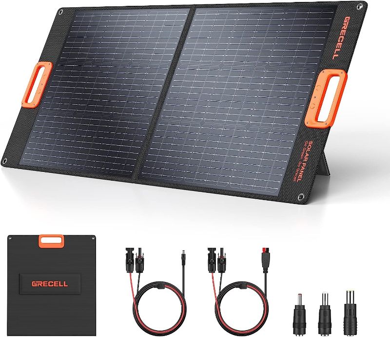 Photo 1 of GRECELL 100W Portable Solar Panel for Power Station Generator, 20V Foldable Solar Cell Solar Charger with MC-4 High-Efficiency Battery Charger for Outdoor...
