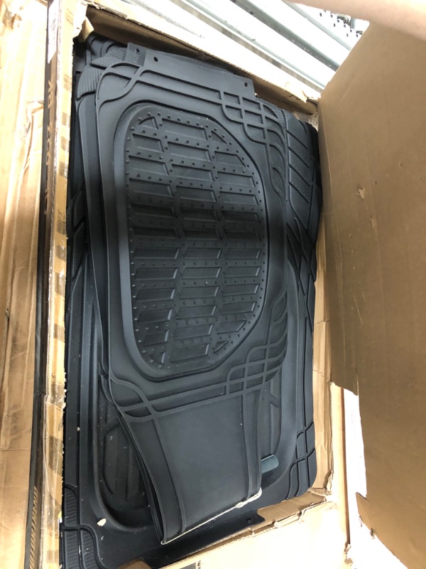 Photo 1 of Motor Trend - MT-923-BK 923-BK Black FlexTough Contour Liners-Deep Dish Heavy Duty Rubber Floor Mats for Car SUV Truck & Van-All Weather Protection, Universal Trim to Fit Full Set Black