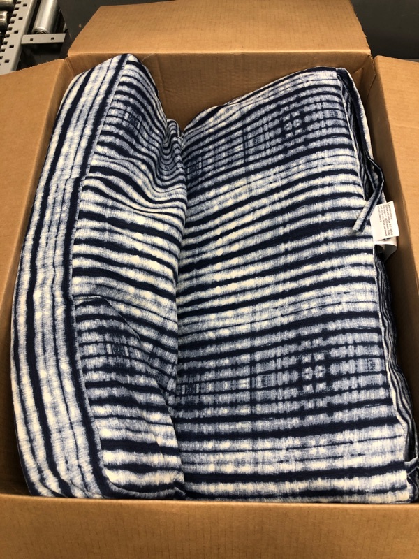 Photo 2 of **ONLY THE BASE**
Arden Selections Outdoor Deep Seating Cushion Set 24 x 24, Blue Shibori Stripe 24 x 24 Blue Shibori Stripe