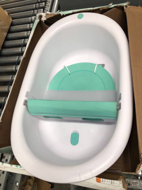 Photo 2 of 4-in-1 Grow-with-Me Bath Tub by Frida Baby Transforms Infant Bathtub to Toddler Bath Seat with Backrest for Assisted Sitting in Tub