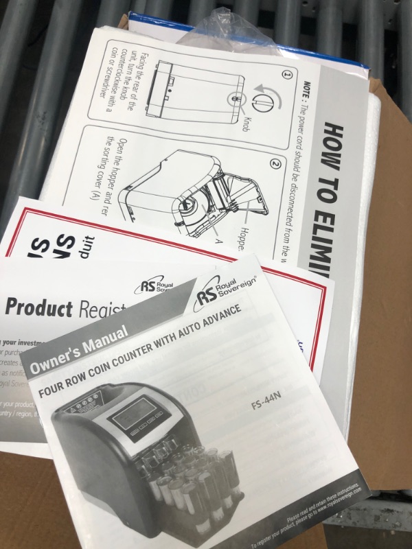 Photo 5 of Royal Sovereign 4 Row Electric Coin Counter with Patented Anti-Jam Technology & Digital Counting Display (FS-44N), Black FS-44N FS-44N