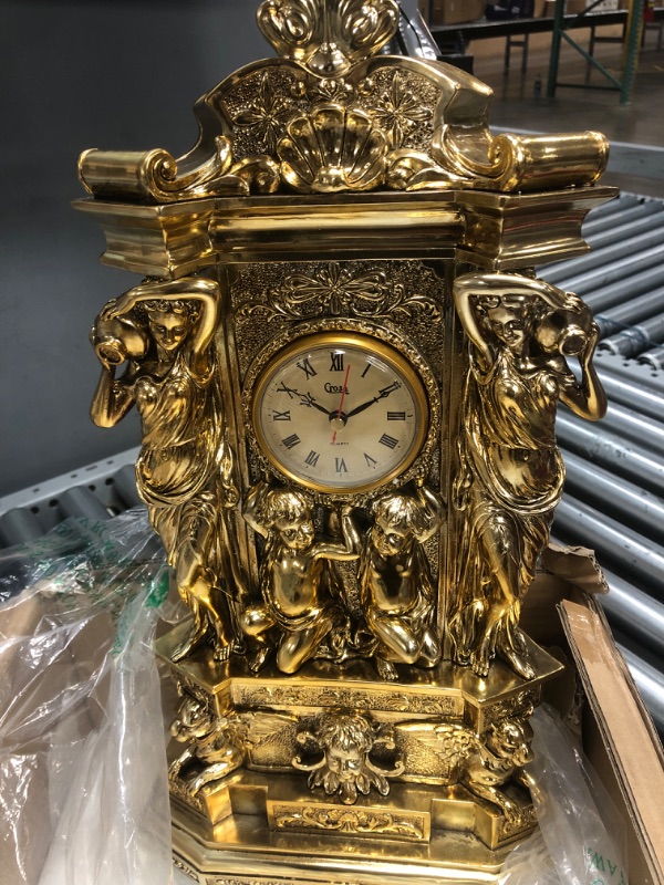 Photo 2 of Design Toscano KY5026 Chateau Chambord Mantel Clock, 20 Inch, Gold Antique