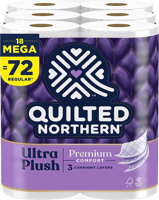 Photo 1 of Quilted Northern Ultra Plush Toilet Paper, 18 Mega Rolls = 72 Regular Rolls
