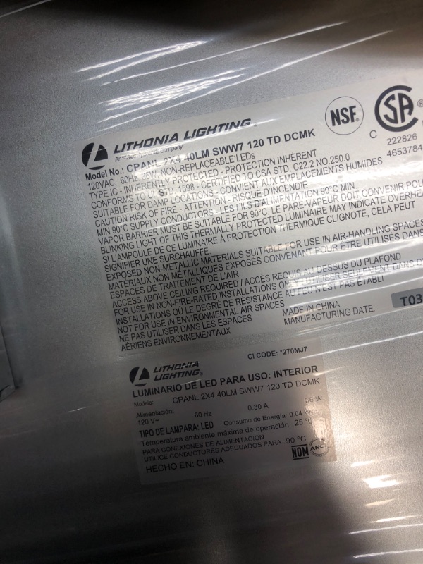 Photo 4 of ***unable to test***Contractor Select CPANL DCMK 2 ft. x 4 ft. 4000 Lumens Integrated LED Panel Light Switchable Color Temperature