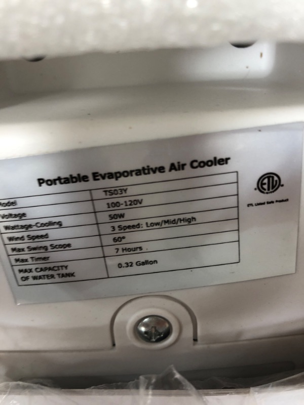 Photo 2 of ***missing ice pack***Evaporative Air Cooler, BALKO 35-INCH Windowless Air Conditioner Portable for Room w/Removable Water Tank, Remote & 7H Timer, 60° Oscillation Swamp Cooler, Tower Cooling Fan for Bedroom Home Office