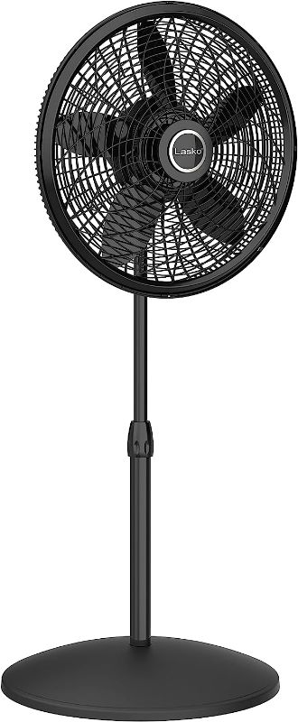 Photo 1 of ***PARTS ONLY NOT FUNCTIONAL***Lasko Oscillating Pedestal Fan, Adjustable Height, 3 Speeds, for Bedroom, Living Room, Home Office and College Dorm Room, 18", Black, 1827