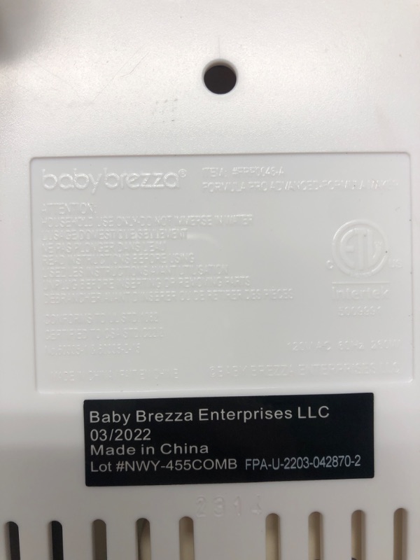 Photo 5 of ***POWERS ON*** New and Improved Baby Brezza Formula Pro Advanced Formula Dispenser Machine - Automatically Mix a Warm Formula Bottle Instantly - Easily Make Bottle with Automatic Powder Blending