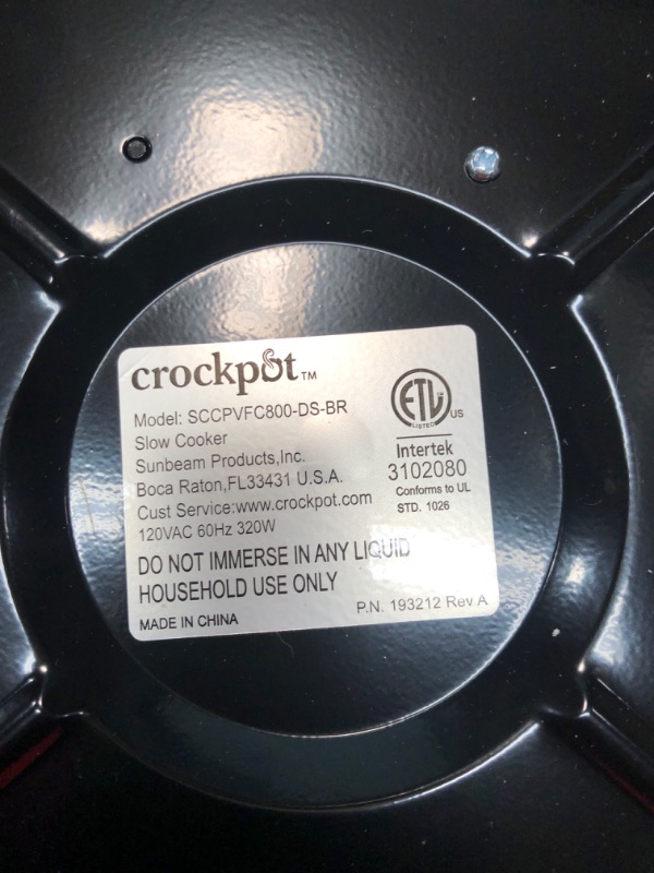 Photo 2 of ***POWERS ON*** Crockpot 8 Qt. Countdown Slow Cooker - Dark Stainless Steel