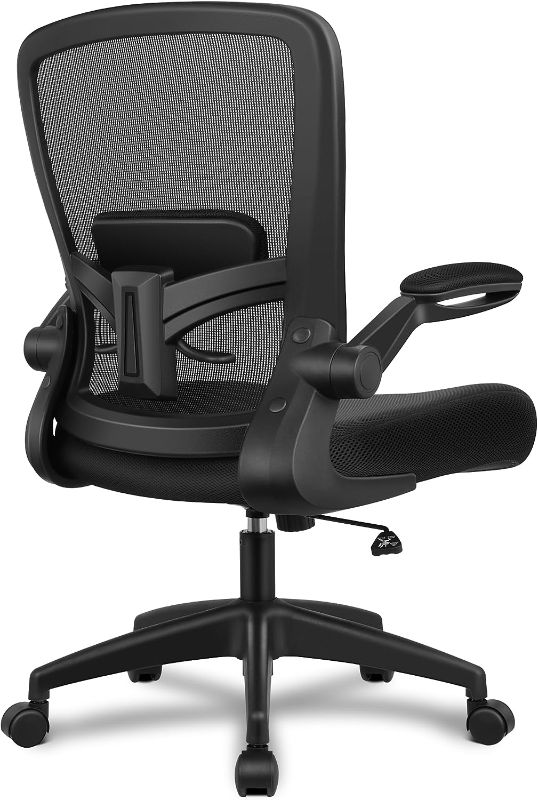 Photo 1 of Office Chair, FelixKing Ergonomic Desk Chair Breathable Mesh Chair with Adjustable High Back Lumbar Support Flip-up Armrests, Executive Rolling Swivel Comfy Task Computer Chair for Home Office (Black)