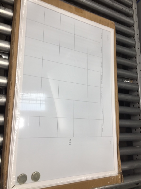 Photo 2 of U Brands Magnetic Dry Erase Calendar Board, 20 x 30 Inches, White Wood Frame (2075U00-01) 30'' x 40'' Board