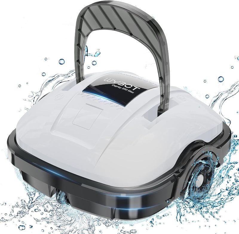 Photo 1 of **PARTS ONLY, NON-FUNCTIONAL** WYBOT Cordless Robotic Pool Cleaner, Lasts 100Mins Runtime, Automatic Pool Vacuum, Powerful Suction, IPX8 Waterproof, Up to 861 Sq.Ft Osprey 200Max-White
