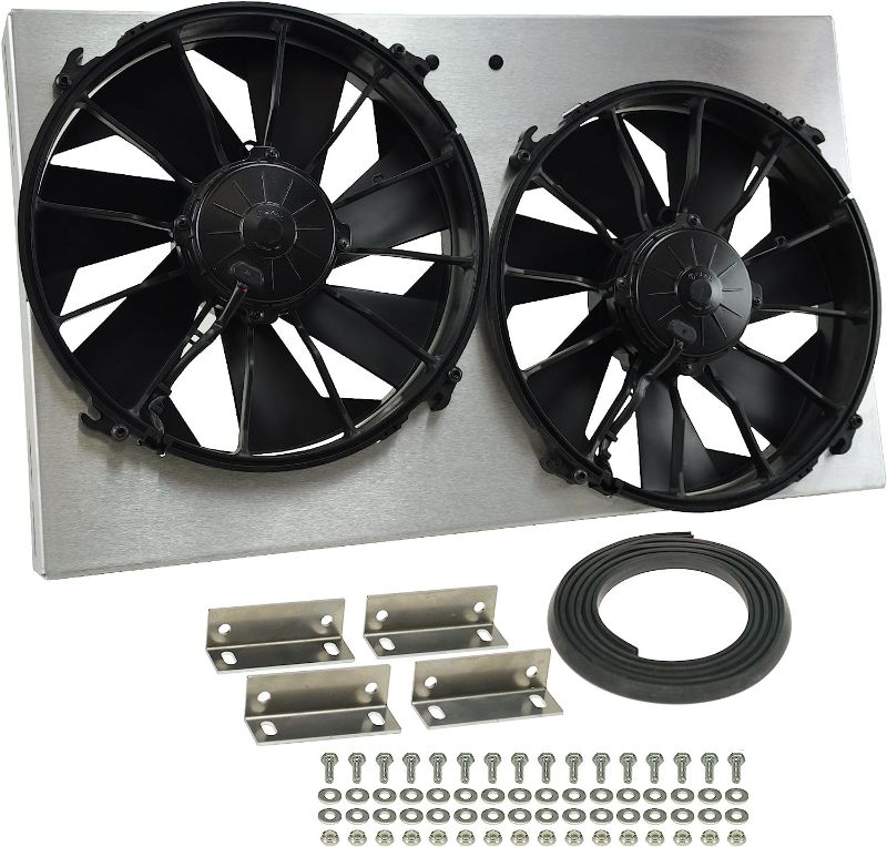 Photo 1 of ****HARDWARE NOT INCLUDED
Derale Performance 16825 Gray/Black High Output Dual Radiator Fan