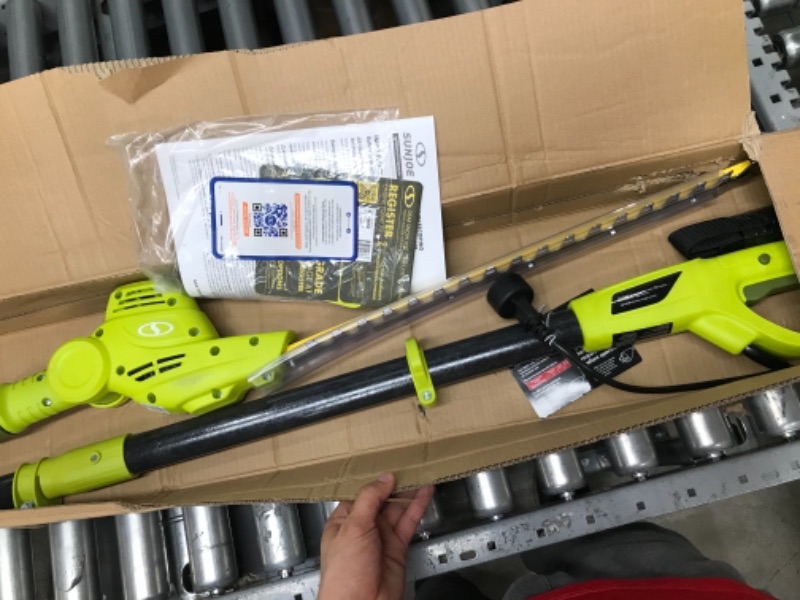 Photo 1 of **NEW**Sun Joe SJH901E 18-Inch Electric Telescoping Pole Hedge Trimmer Green Hedge Trimmer