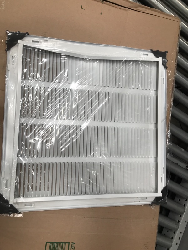 Photo 3 of *MINOR DAMAGE* 20"W x 20"H [Duct Opening Measurements] Steel Return Air Filter Grille [Removable Door] for 1-inch Filters | Vent Cover Grill, White | Outer Dimensions: 22 5/8"W X 22 5/8"H for 20x20 Duct Opening Duct Opening style: 20 Inchx20 Inch