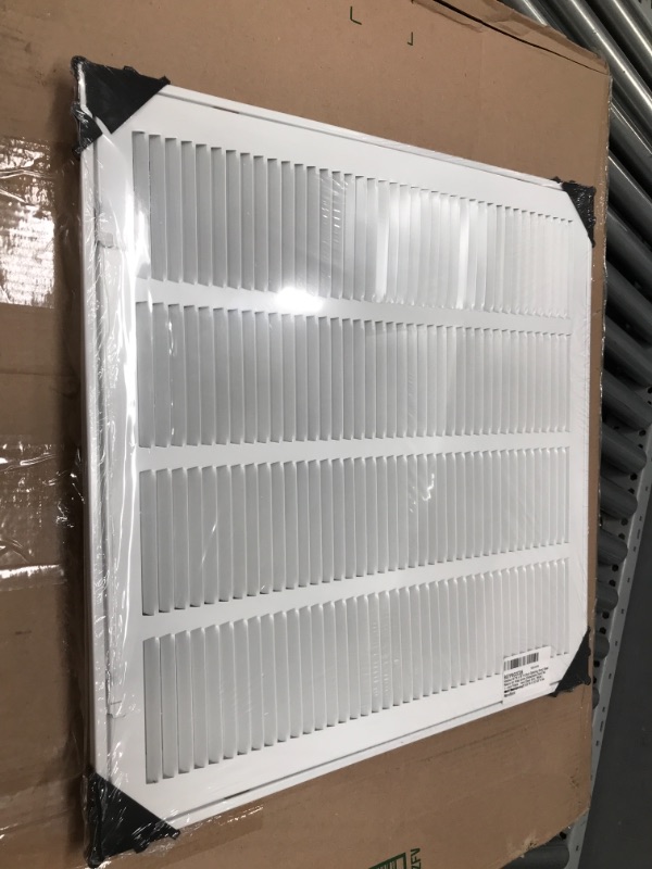 Photo 2 of *MINOR DAMAGE* 20"W x 20"H [Duct Opening Measurements] Steel Return Air Filter Grille [Removable Door] for 1-inch Filters | Vent Cover Grill, White | Outer Dimensions: 22 5/8"W X 22 5/8"H for 20x20 Duct Opening Duct Opening style: 20 Inchx20 Inch