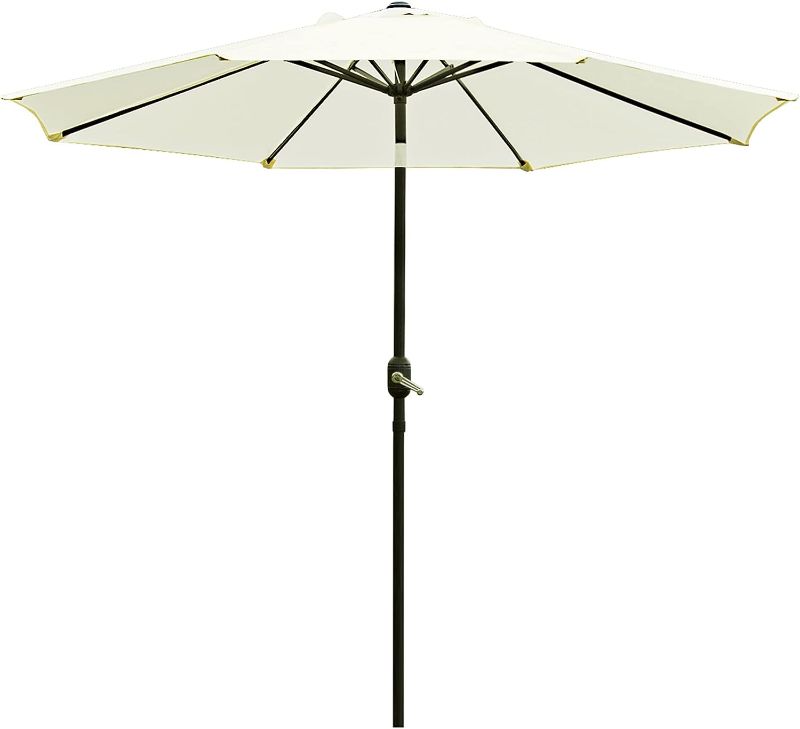 Photo 1 of  9' Patio Umbrella Outdoor Table Umbrella with 8 Sturdy Ribs (Beige)