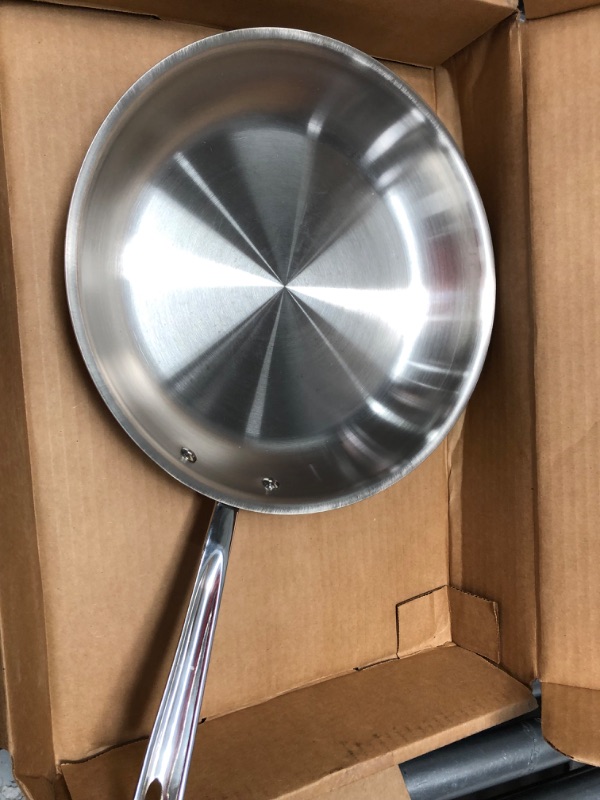 Photo 2 of All-Clad D3 Stainless Cookware, 12-Inch Fry Pan With Lid, Tri-Ply Stainless Steel, Professional Grade, Silver