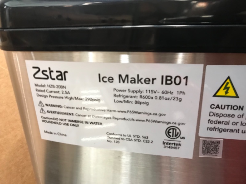 Photo 3 of Nugget Ice Maker, Zstar Countertop Ice Maker, Stainless Steel Pebble Ice Maker, 44LBs/24H, Self-Cleaning and Timer Function, Small Portable Sonic Ice Maker with Ice Basket and Ice Scoop for Home, RV
