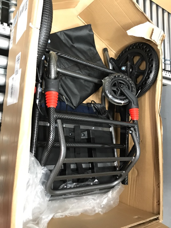 Photo 1 of 18 in Seat Portable Wheelchair Ultra Lightweight Foldable for Adults and Kids with Hand Brake - Trolleys for Seniors Aircraft Travel