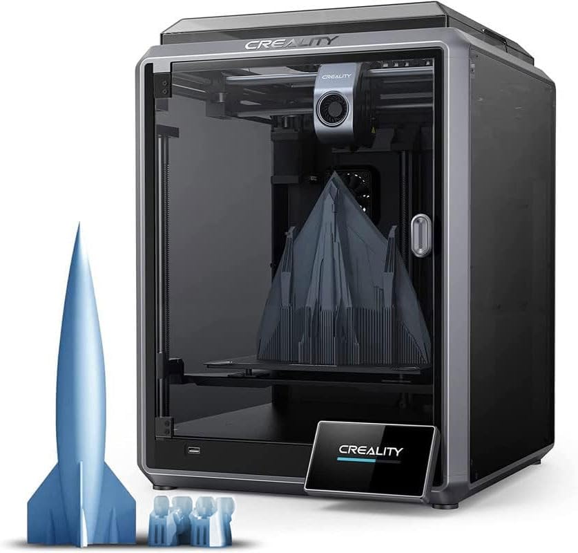 Photo 1 of Creality K1 3D Printer Official, 600mm/s High-Speed 3D Printer with G-Sensor, Upgraded 0.1mm Smooth Detail, Printing Size 8.66x8.66x9.84?, Hands-Free Auto Leveling, Dual Fans, Straight Out of The Box
