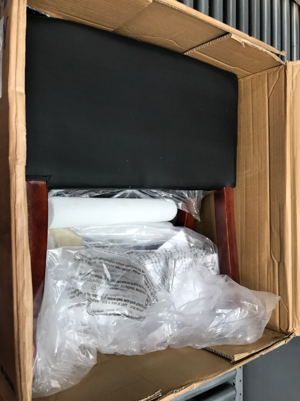 Photo 1 of **FOR PARTS OR REPAIR**SEE NOTES**
Boss Office Products Box Arm Guest Chair with Mahogany Finish in Black, 250
