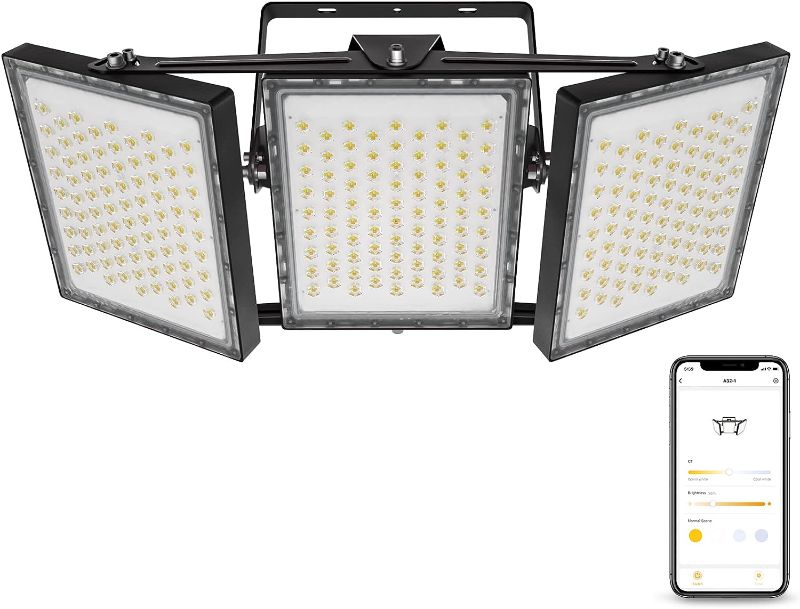 Photo 1 of 
450W Smart LED Flood Lights, 40500LM Super Bright, APP Control Local Timer Dusk to Dawn, Tunable White 3000K-6000K, IP66 Waterproof Outdoor Security Lights...