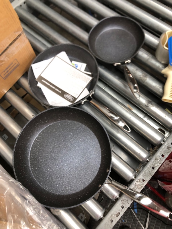 Photo 2 of **MINOR DAMAGE**GraniteStone "the Trio" - 3 PC Pan Set- Hard Anodized Pro Series
