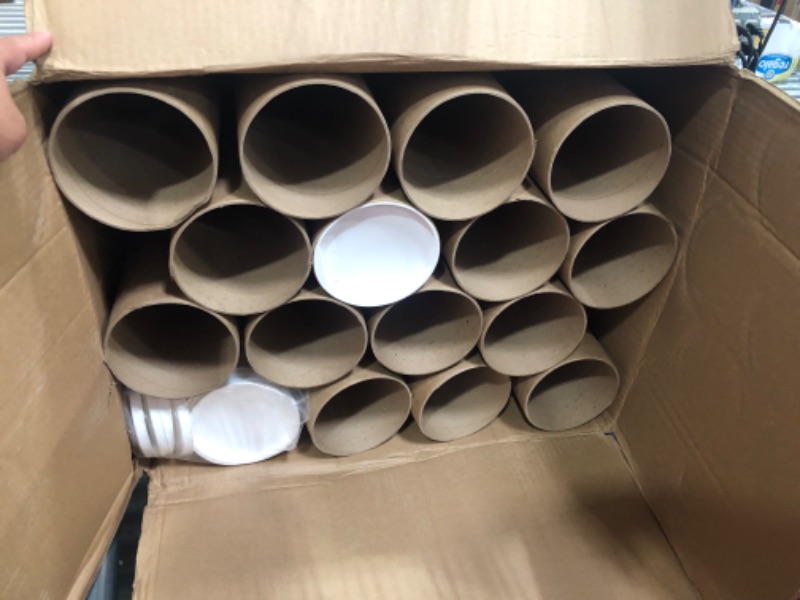 Photo 2 of 2 inch x 12 inch, Mailing Tubes with Caps (16 Pack) |
