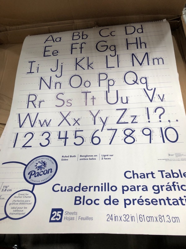 Photo 1 of Pacon 32" x 24" Manuscript Cover Chart Tablet, Ruled, White, 25 Sheets (74710)