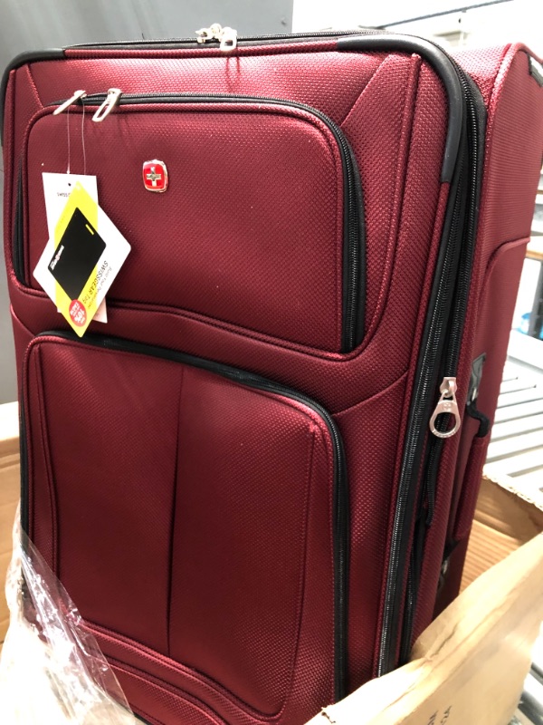 Photo 2 of  *Used* SwissGear Sion Softside Expandable Roller Luggage, Burgandy, Checked-Large 29-Inch Checked-Large 29-Inch Burgandy